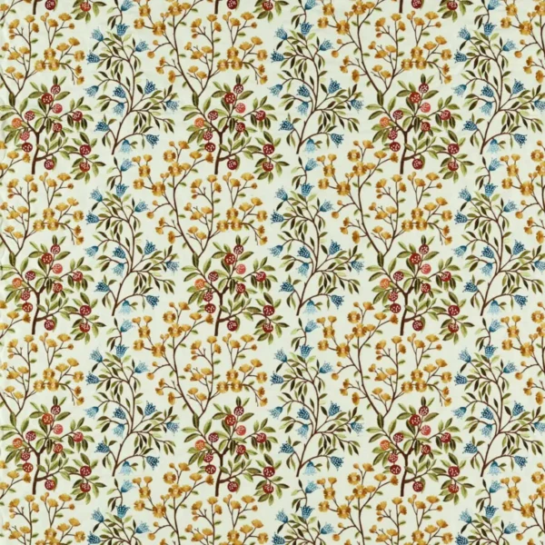 multicolour botanical embroideried fabric from Sanderson