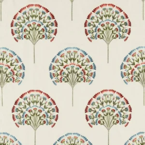 multicolour botanical embroideried fabric from Sanderson