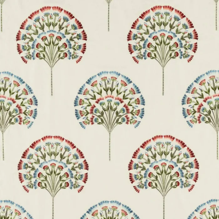 Wild Tulip Fabric - Cranberry / Ivory swatch