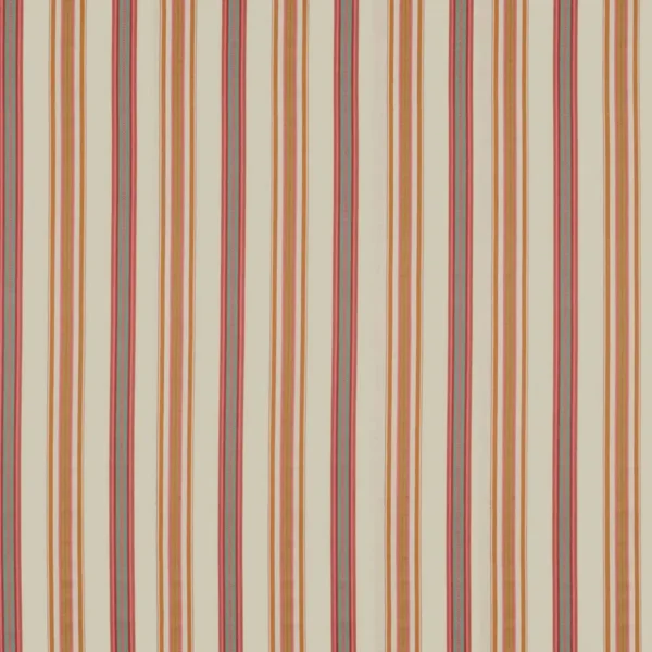 Valley Stripe Fabric - Rowan Berry / Cream by orange striped cotton fabric from Sanderson