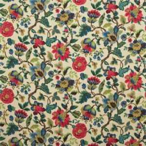 green botanical linen fabric from Sanderson
