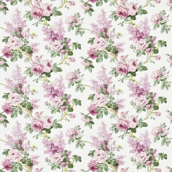 Sorilla Fabric - Pink / Lilac by purple botanical cotton fabric from Sanderson