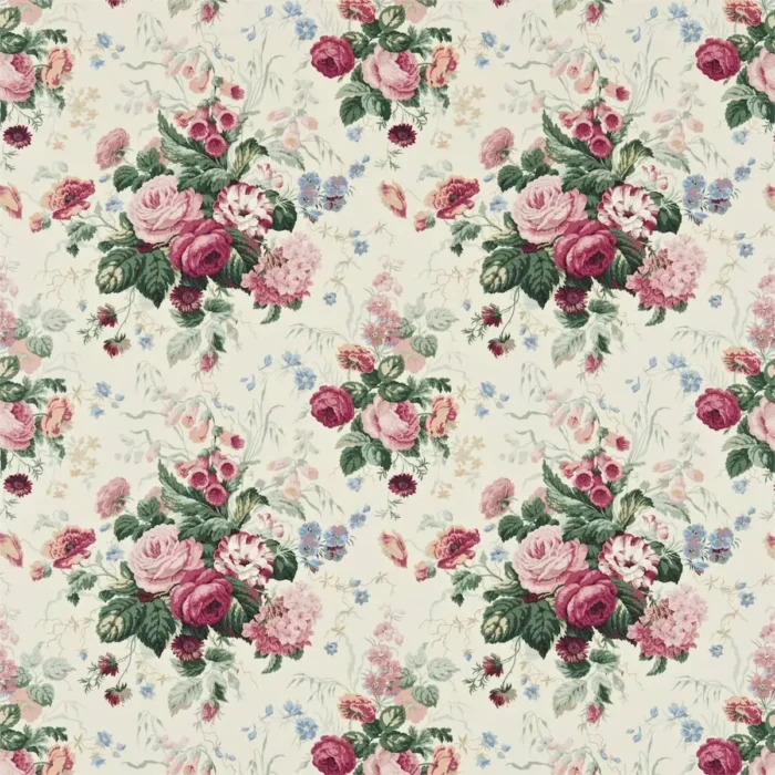 Stapleton Park Fabric - Cream / Pink swatch