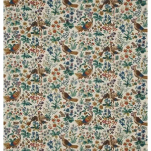 green botanical printed fabric from Sanderson