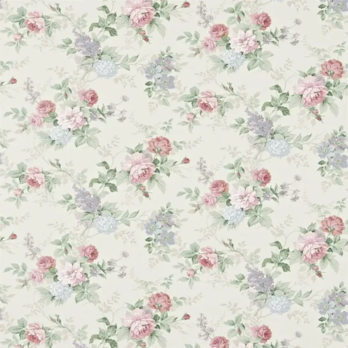 Rosamund Fabric - Cream / Lilac swatch