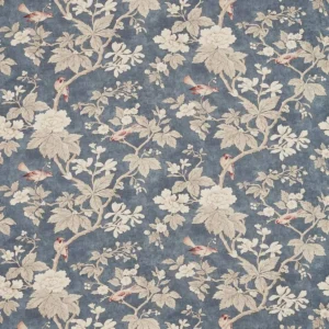 blue animal linen fabric from Sanderson