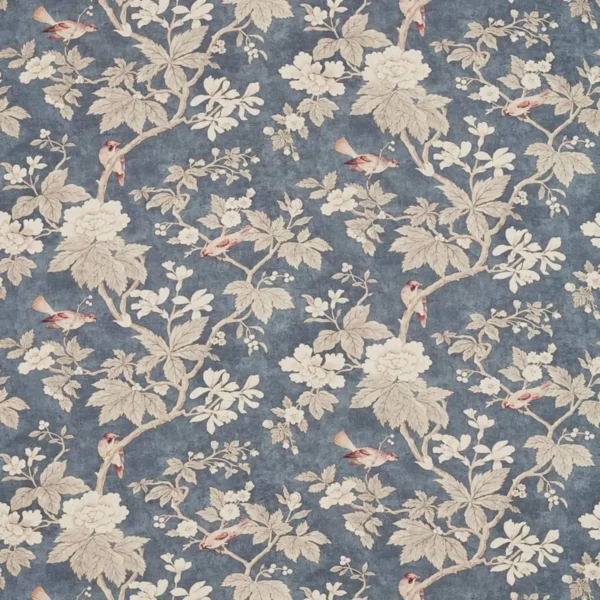 blue animal linen fabric from Sanderson