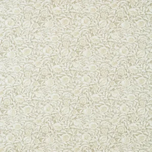 brown botanical linen fabric from Sanderson