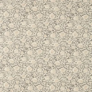 black-grey botanical linen fabric from Sanderson
