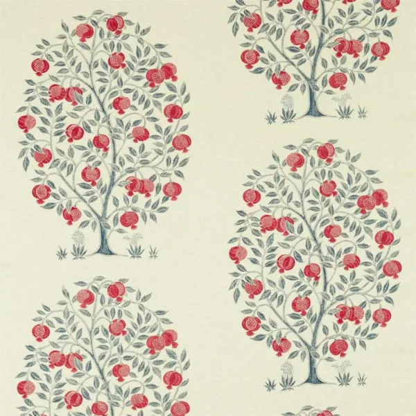 Anaar Tree Fabric - Blueberry by blue botanical printed fabric from Sanderson