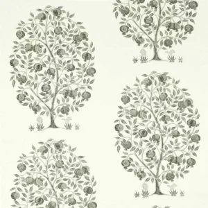 black-grey botanical printed fabric from Sanderson