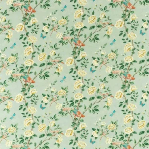 green botanical printed fabric from Sanderson