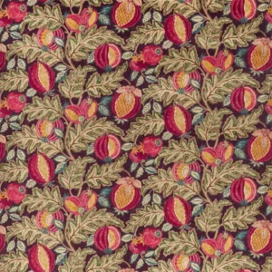 brown botanical velvet-chenille fabric from Sanderson