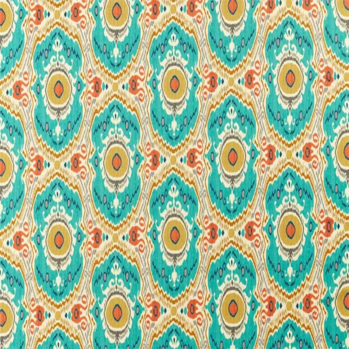 Niyali Fabric - Teal / Saffron swatch