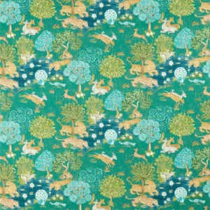 blue animal cotton fabric from Sanderson