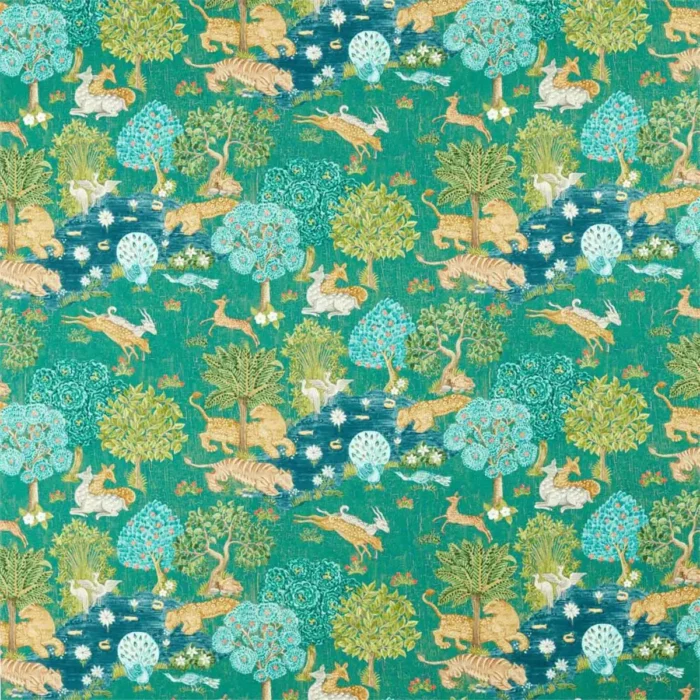 Pamir Garden Fabric - Teal swatch