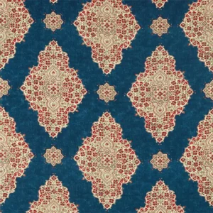blue geometric printed fabric from Sanderson