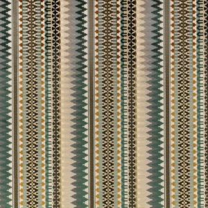 multicolour striped velvet-chenille fabric from Romo