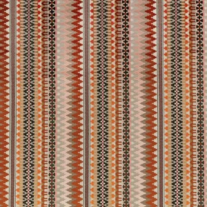 orange striped velvet-chenille fabric from Romo