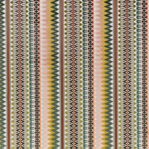 multicolour striped velvet-chenille fabric from Romo