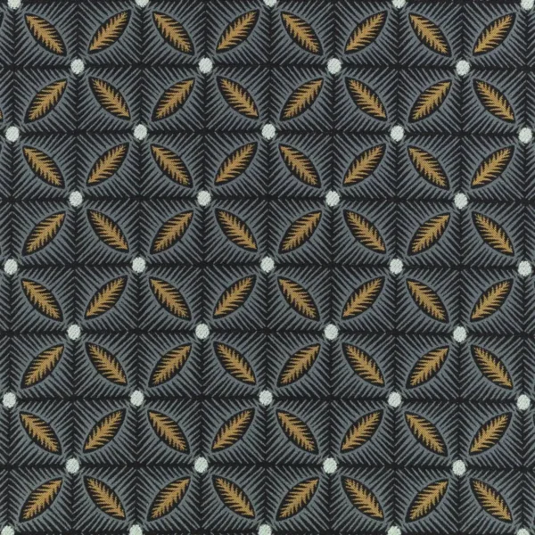 Effie Fabric - Midnight by black-grey geometric jacquard fabric from Romo