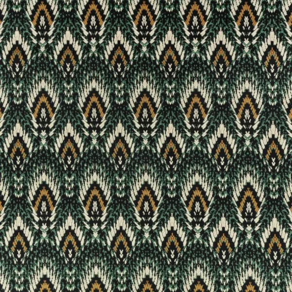 green botanical velvet-chenille fabric from Romo