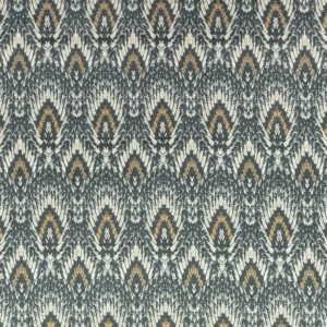 black-grey botanical velvet-chenille fabric from Romo