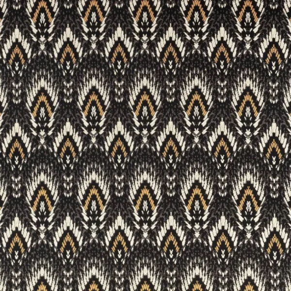 Lolana Velvet Fabric - Kohl by black-grey botanical velvet-chenille fabric from Romo