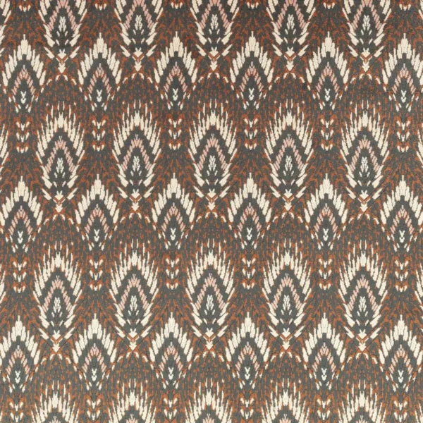 brown botanical velvet-chenille fabric from Romo