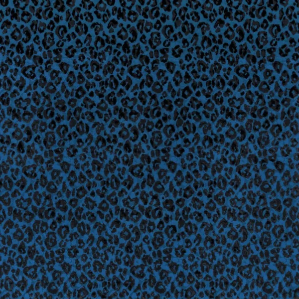 Trixie Fabric - Cobalt by blue animal velvet-chenille fabric from Romo