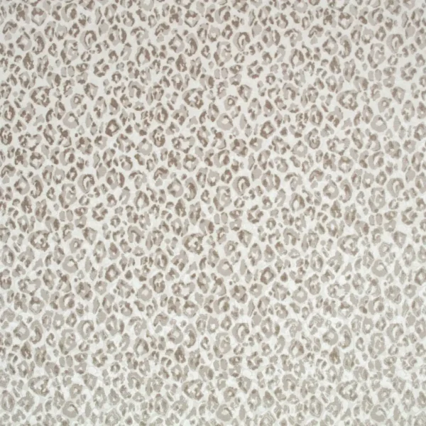Trixie Fabric - Luna by white animal velvet-chenille fabric from Romo