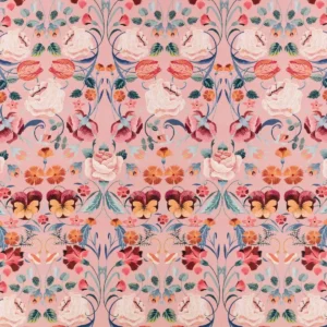 pink botanical cotton fabric from Romo