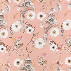 pink animal cotton fabric from Romo
