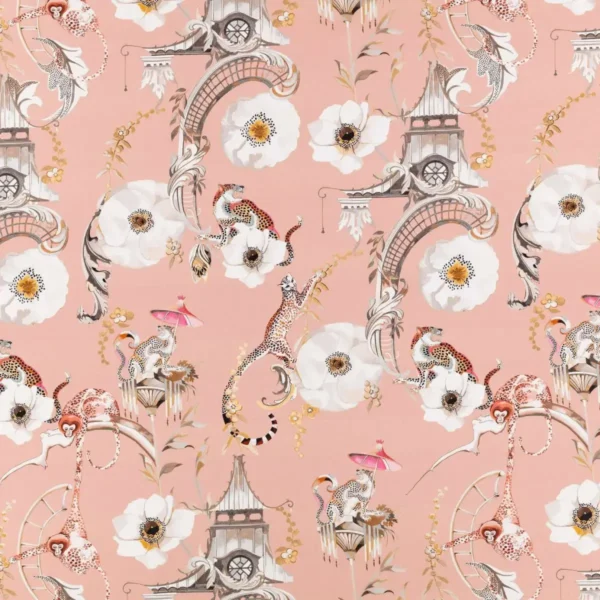 pink animal cotton fabric from Romo
