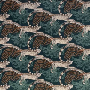 green animal velvet-chenille fabric from Romo
