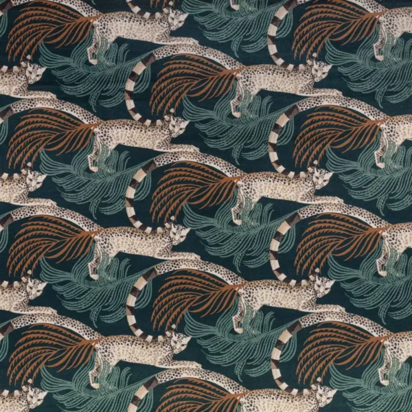 green animal velvet-chenille fabric from Romo