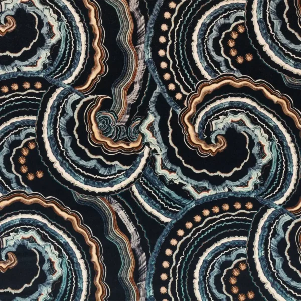 Fantasia Velvet Fabric - Eclipse by blue misc velvet-chenille fabric from Romo