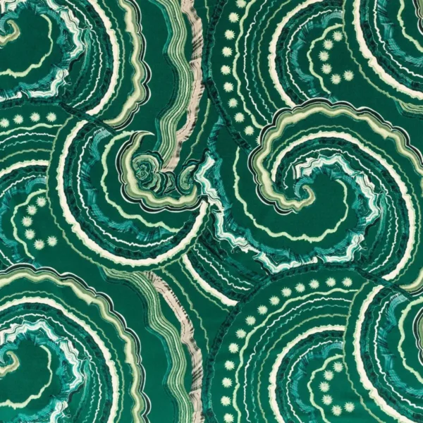 green misc velvet-chenille fabric from Romo