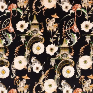 black-grey animal velvet-chenille fabric from Romo