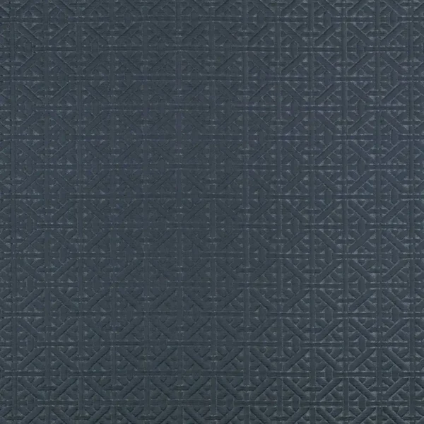 Dita Fabric - Midnight by blue geometric jacquard fabric from Romo