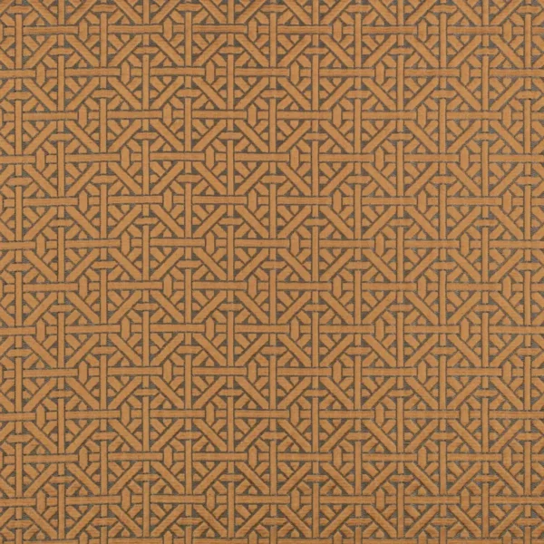 orange geometric jacquard fabric from Romo