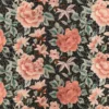 orange botanical embroideried fabric from Romo