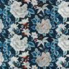 blue botanical embroideried fabric from Romo