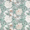 blue botanical embroideried fabric from Romo