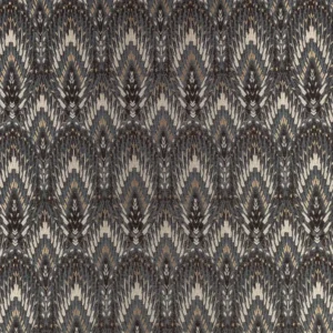 black-grey botanical jacquard fabric from Romo