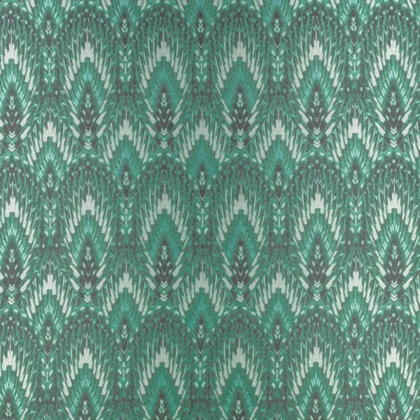 Lolana Fabric - Jade by green botanical jacquard fabric from Romo