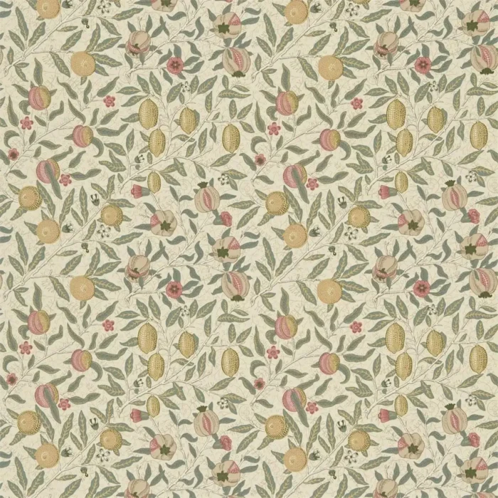 Fruit Fabric - Ivory / Teal swatch