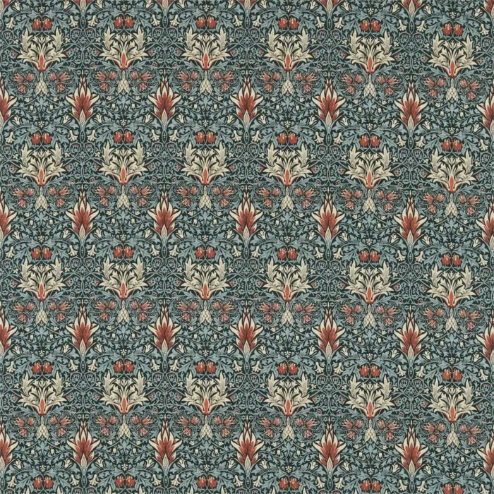 Snakeshead Fabric - Thistle / Russet swatch