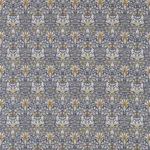 blue traditional linen fabric from William Morris & Co