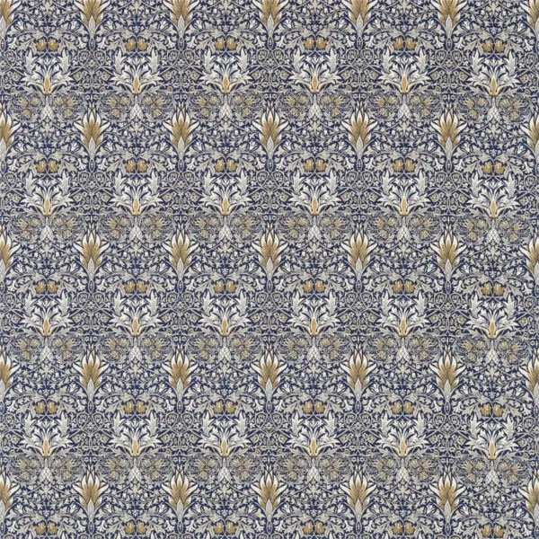 blue traditional linen fabric from William Morris & Co